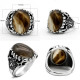 Anillo turco de Plata de Ley 925 sólida para hombre, piedra de ágata Natural, moda Retro, Boutique, regalo de joyería para marido - malaquita tienda 36