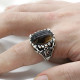 Anillo turco de Plata de Ley 925 sólida para hombre, piedra de ágata Natural, moda Retro, Boutique, regalo de joyería para marido - malaquita tienda 36