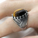 Anillo de plata de ley S925 para hombre y mujer, Gema Natural, piedra de ojo de Tigre, Retro, Simple, joyería para hombre y mujer - malaquita tienda 36