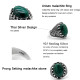 Anillo de plata S925 hecho a mano para hombre, piedra de pavo real natural, anillo de piedra verde, joyería de gama alta, regalo de compañero de lujo retro - malaquita tienda 36