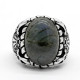 Anillo de Plata de Ley 925 para hombre, piedra lunar Natural, Retro, Rashion, Boutique turca, joyería de tendencia, Regalo para marido - malaquita tienda 36