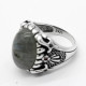 Anillo de Plata de Ley 925 para hombre, piedra lunar Natural, Retro, Rashion, Boutique turca, joyería de tendencia, Regalo para marido - malaquita tienda 36