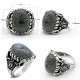 Anillo de Plata de Ley 925 para hombre, piedra lunar Natural, Retro, Rashion, Boutique turca, joyería de tendencia, Regalo para marido - malaquita tienda 36