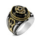Anillo de plata 925 con ágata Natural para hombre, joyería Retro turca de árbol de coco, Machete de Oriente Medio, exquisito, dos colores - malaquita tienda 36