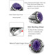 Anillo de plata 925 con piedra de dragón púrpura Natural para hombre, joyería Retro de Rock, sello turco hecho a mano, regalo de fiesta - malaquita tienda 36