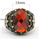 Anillo de Plata de Ley 925 para hombre, anillo de circón rojo ovalado para hombre, Vintage, Plata turca, joyería de moda, regalo - malaquita tienda 36