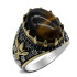 Anillo de piedra de ojo de tigre Natural para hombre, Plata de Ley 925, Vintage, elegante, joyería Premium