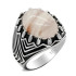 Plata esterlina 925 anillo de los hombres cuarcita Natural de tendencia Retro boda hombres turco joyería anillo adecuado para la familia y amigos