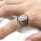 Plata esterlina 925 anillo de los hombres cuarcita Natural de tendencia Retro boda hombres turco joyería anillo adecuado para la familia y amigos - malaquita tienda 36