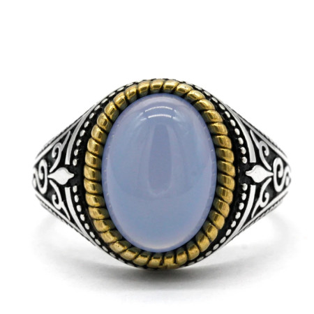 Anillo de ágata Natural Ovalada para hombre, Plata de Ley 925 auténtica, hecho a mano, turco, Retro, Punk, joyería, regalo de boda Anillo de ágata Natural Ovalada para hombre, Plata de Ley 925 auténtica, hecho a mano, turco, Retro, Punk, joyería, regalo de boda
