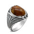 Turco joyería de plata de ley 925 anillo de los hombres con piedra de ágata Natural Retro Punk Simple de los hombres cumpleaños regalo de boda