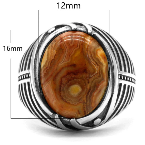 Turco joyería de plata de ley 925 anillo de los hombres con piedra de ágata Natural Retro Punk Simple de los hombres cumpleaños regalo de boda - malaquita tienda 36