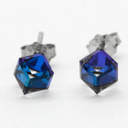 Pendientes prismáticos de Plata de Ley 925 para mujer, aretes de tuerca de CZ transparente, joyería de moda 2021 Pendientes prismáticos de Plata de Ley 925 para mujer, aretes de tuerca de CZ transparente, joyería de moda 2021