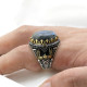 Anillo clásico de plata 925 para hombre con castillo de labradorita Natural, anillo de compromiso Retro Punk auspicioso de Turquía Constantinople - malaquita tienda 36