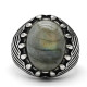 Anillo de Plata de Ley 925 con labradorita Natural Ovalada para hombre y mujer, sortija de compromiso, Estilo Vintage, clásico, turco - malaquita tienda 36