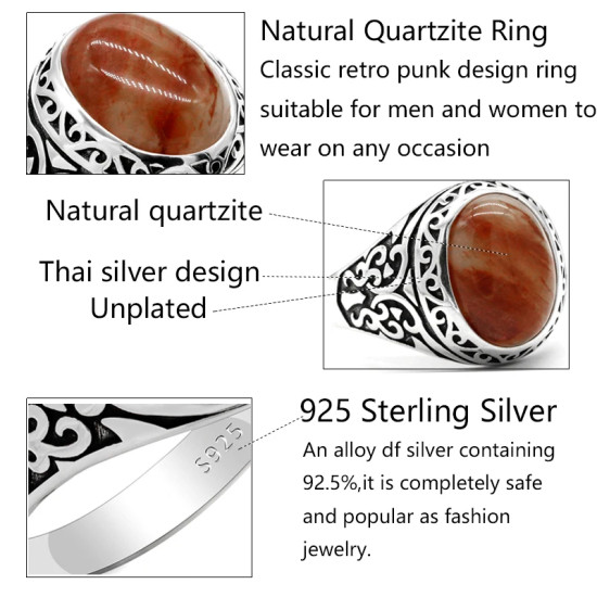 Anillo hecho a mano de plata de ley S925 para hombre, conjunto de joyería Türkiye de cuarzo Natural, anillo para fiesta navideña - malaquita tienda 36