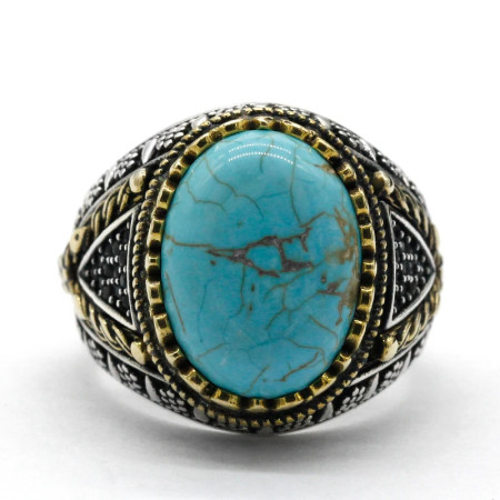 Anillos clásicos de Plata de Ley 925 para hombre y mujer, con Turquesa Natural, Popular, en forma de V, joyería turca Anillos clásicos de Plata de Ley 925 para hombre y mujer, con Turquesa Natural, Popular, en forma de V, joyería turca