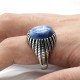 Turco de la joyería de los hombres, anillo de cianita Natural 925 plata esterlina Retro de moda de alta-CZ anillo de esmalte hombres y mujeres regalos - malaquita tienda 36