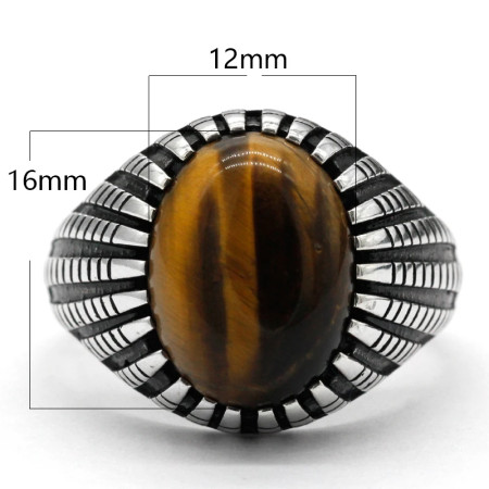 Anillo de Plata de Ley 925 pura para hombre, piedra de ojo de tigre Natural, sencillo, clásico, elegante, hecho a mano, joyería exquisita, regalo