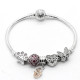 Pulsera clásica de Plata de Ley 925 con forma de corazón, mariposa rosa, corazón de amor, fabricación de joyería - malaquita tienda 36