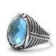 Anillo de Plata de Ley 925 para hombre, con piedra de cristal (circonita artificial), joyería turca clásica Simple, anillo a rayas, regalo de boda - malaquita tienda 36