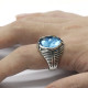 Anillo de Plata de Ley 925 para hombre, con piedra de cristal (circonita artificial), joyería turca clásica Simple, anillo a rayas, regalo de boda - malaquita tienda 36