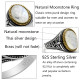 Anillo de plata de ley S925 con piedra lunar Natural para hombre, joyería hecha a mano, regalo de Festival - malaquita tienda 36