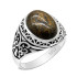 Tgürkiye-Anillo de Plata de Ley 925 para hombre, Gema natural, joyería punk, conjunto de festival, regalo