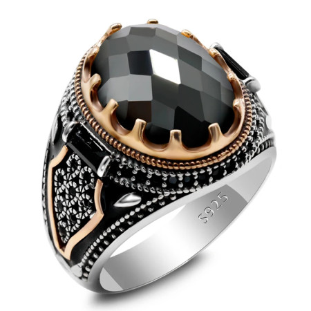 Anillo clásico de Plata de Ley 925 para hombre y mujer, joyería Punk turca Vintage, conjunto de joyería de oro rosa 2022 Anillo clásico de Plata de Ley 925 para hombre y mujer, joyería Punk turca Vintage, conjunto de joyería de oro rosa 2022