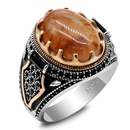 Anillo de Plata de Ley 925 con piedra de cuarzo Natural para hombre, joyería Punk turca Vintage, conjunto de joyas de tendencia, anillos de pareja, anillo para mujer Anillo de Plata de Ley 925 con piedra de cuarzo Natural para hombre, joyería Punk turca Vintage, conjunto de joyas de tendencia, anillos de pareja, anillo para mujer