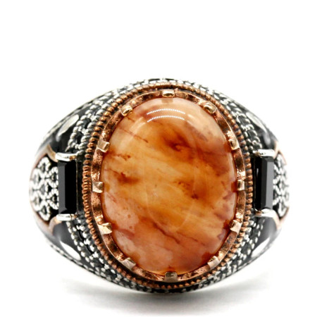 Anillo de Plata de Ley 925 con piedra de cuarzo Natural para hombre, joyería Punk turca Vintage, conjunto de joyas de tendencia, anillos de pareja, anillo para mujer Anillo de Plata de Ley 925 con piedra de cuarzo Natural para hombre, joyería Punk turca Vintage, conjunto de joyas de tendencia, anillos de pareja, anillo para mujer