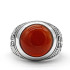 Anillo de Plata de Ley 925 con piedra de ágata roja Natural, joyería Punk turca Retro, anillo clásico de tendencia para hombres, anillo de fiesta, joyería de regalo