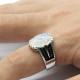 Anillo clásico de piedra lunar Natural para hombre y mujer, de Plata de Ley 925, turco, hecho a mano, estilo Punk, joyería de lujo, regalo - malaquita tienda 36