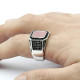 Anillo de piedra arcoíris Rosa Natural para hombre y mujer, con diseño único de piedra arcoíris, estilo Punk turco, regalo de cumpleaños, nuevo - malaquita tienda 36