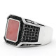 Anillo de piedra arcoíris Rosa Natural para hombre y mujer, con diseño único de piedra arcoíris, estilo Punk turco, regalo de cumpleaños, nuevo - malaquita tienda 36