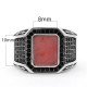 Anillo de piedra arcoíris Rosa Natural para hombre y mujer, con diseño único de piedra arcoíris, estilo Punk turco, regalo de cumpleaños, nuevo - malaquita tienda 36
