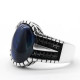 Anillo de plata de ley S925, Ojo de tigre azul Natural, regalo hecho a mano, estilo Punk, exquisito - malaquita tienda 36