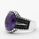 Anillo de Plata de Ley 925 con piedra de dragón púrpura para hombres y mujeres, joyería de boda, estilo Punk turco Original, exquisito - malaquita tienda 36