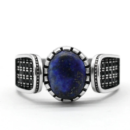 Anillo de lapislázuli Natural para hombre y mujer, de Plata de Ley 925, anillo turco hecho a mano, estilo Punk turco, joyería de lujo Anillo de lapislázuli Natural para hombre y mujer, de Plata de Ley 925, anillo turco hecho a mano, estilo Punk turco, joyería de lujo