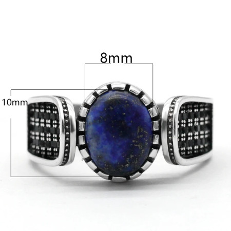 Anillo de lapislázuli Natural para hombre y mujer, de Plata de Ley 925, anillo turco hecho a mano, estilo Punk turco, joyería de lujo Anillo de lapislázuli Natural para hombre y mujer, de Plata de Ley 925, anillo turco hecho a mano, estilo Punk turco, joyería de lujo