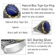 Anillo de Plata de Ley 925 con piedra de ojo de tigre azul Natural para hombre y mujer, diseño de tendencia hecho a mano, joyería exquisita Punk - malaquita tienda 36