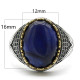Anillo de Plata de Ley 925 con piedra de ojo de tigre azul Natural para hombre y mujer, diseño de tendencia hecho a mano, joyería exquisita Punk - malaquita tienda 36