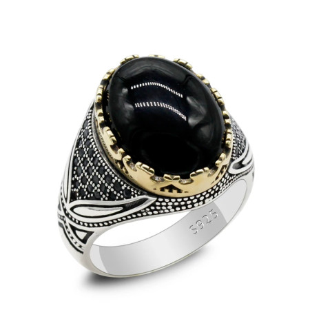 Nuevo Anillo de Plata de Ley 925 para hombres y mujeres con piedra de ágata Natural, diseño de tendencia turco hecho a mano, joyería exquisita Punk Nuevo Anillo de Plata de Ley 925 para hombres y mujeres con piedra de ágata Natural, diseño de tendencia turco hecho a mano, joyería exquisita Punk