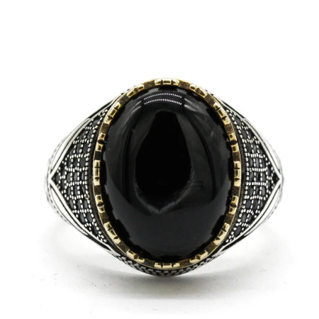 Nuevo Anillo de Plata de Ley 925 para hombres y mujeres con piedra de ágata Natural, diseño de tendencia turco hecho a mano, joyería exquisita Punk Nuevo Anillo de Plata de Ley 925 para hombres y mujeres con piedra de ágata Natural, diseño de tendencia turco hecho a mano, joyería exquisita Punk