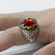 Anillo de Plata de Ley 925 con diseño de patrón, joyería de boda de estilo Punk turco, anillos de compromiso/fiesta para hombres y mujeres - malaquita tienda 36