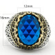 Anillo de plata de ley S925 con circonita azul, sortija hecha A mano, diseño de fiesta, Festival - malaquita tienda 36