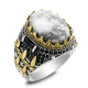 Anillo ovalado de alta calidad para hombre, joyería de plata 925, estilo Punk turco, fiesta de amigos - malaquita tienda 36
