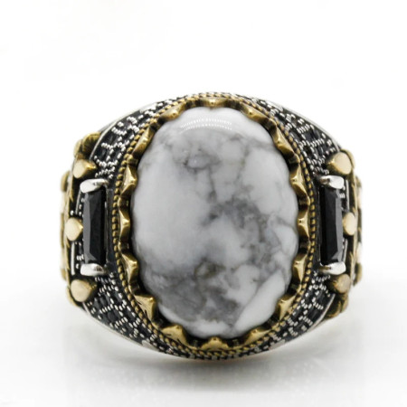 Anillo ovalado de alta calidad para hombre, joyería de plata 925, estilo Punk turco, fiesta de amigos