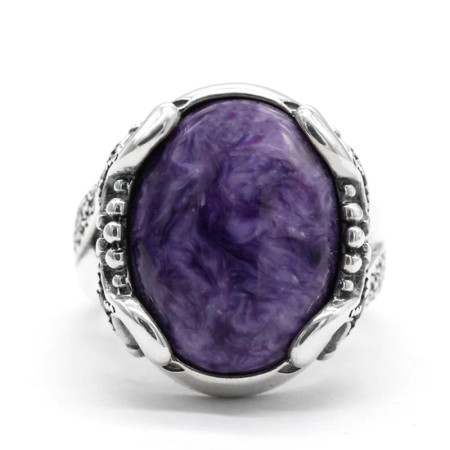 Anillo de Plata de Ley 925 para hombre y mujer, anillo con piedra de dragón púrpura Natural, Plata tailandesa Simple, diseños de joyería turca para hombre y mujer Anillo de Plata de Ley 925 para hombre y mujer, anillo con piedra de dragón púrpura Natural, Plata tailandesa Simple, diseños de joyería turca para hombre y mujer