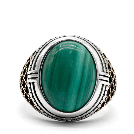 Joyería Türkiye, anillo hecho a mano para hombre, malaquita Natural, anillo de plata de ley s925, regalo de fiesta navideña para hombre Joyería Türkiye, anillo hecho a mano para hombre, malaquita Natural, anillo de plata de ley s925, regalo de fiesta navideña para hombre